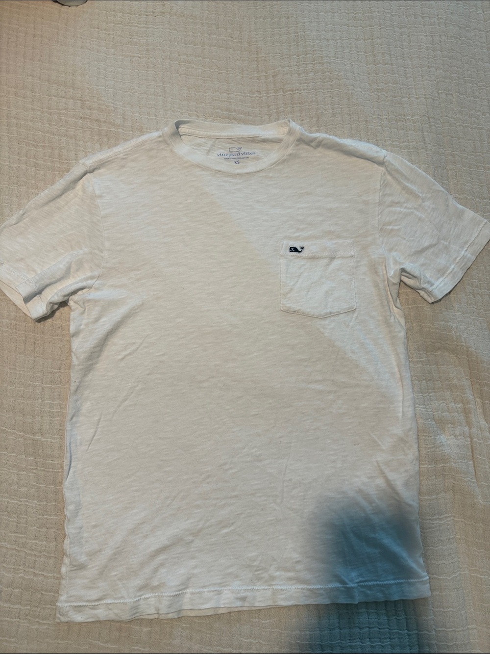 Vineyard Vines White Short-Sleeve Pocket Tee with Whale Logo